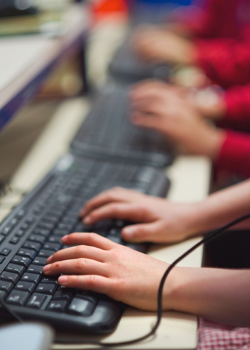 photo of hands using key board