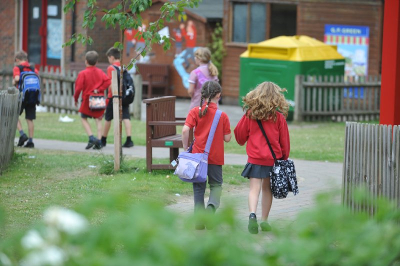 Children walking to school