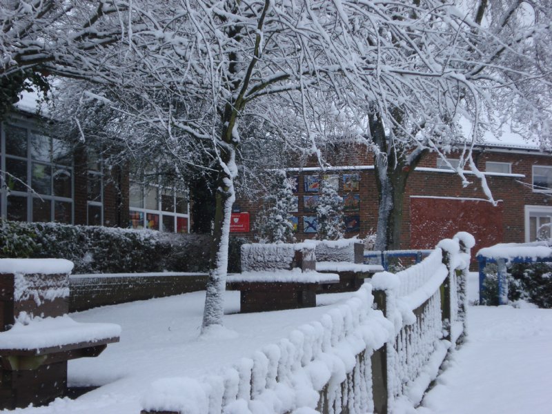School grounds covered in snow School grounds covered in snow