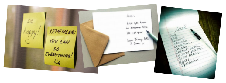 photo examples of written notes