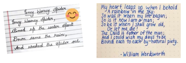 examples of children's writing
