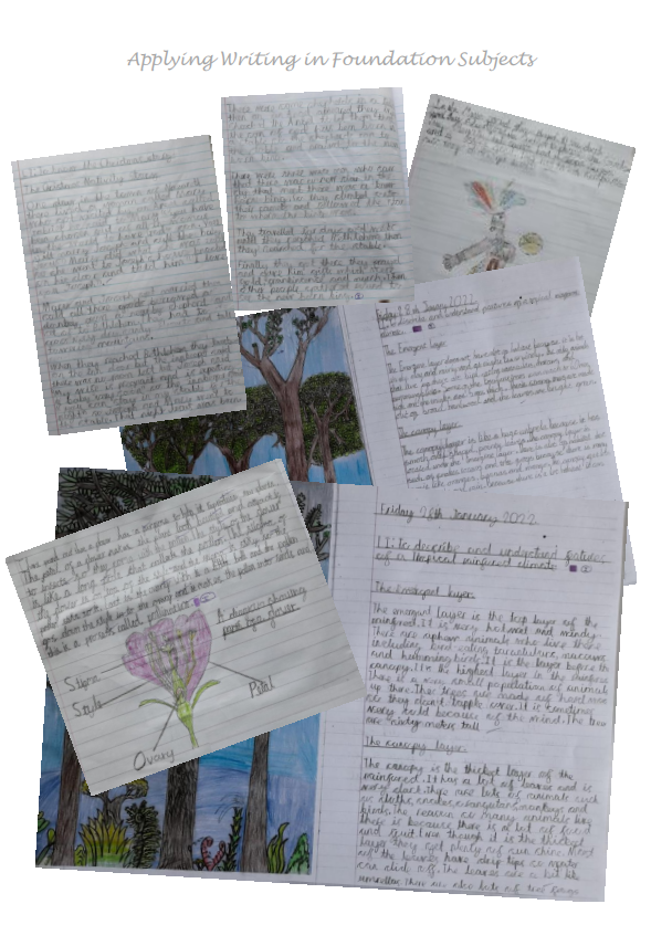 photos of children's written work