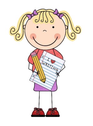 cartoon girl writing